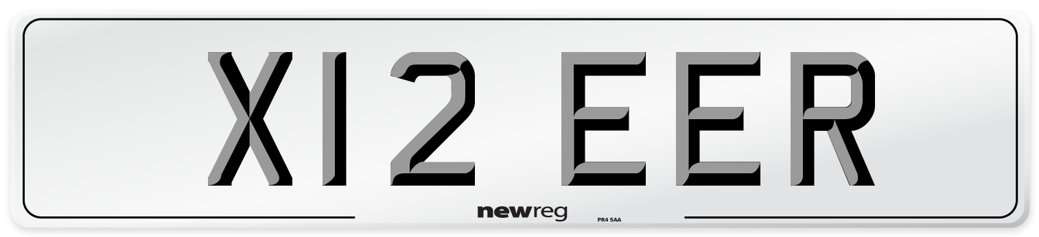 X12 EER Number Plate from New Reg